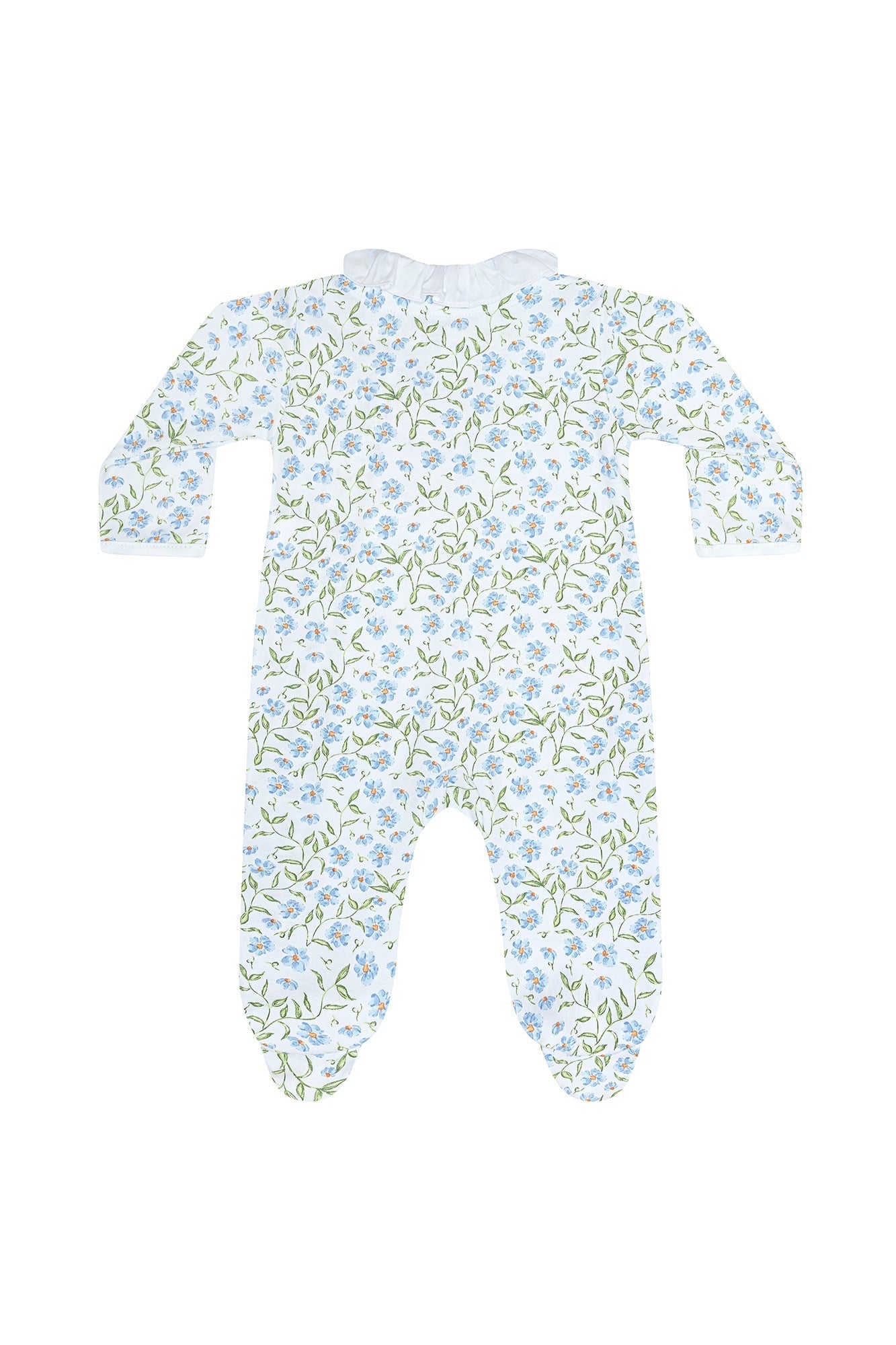 Image of Blue Vines Print Crossover Footie